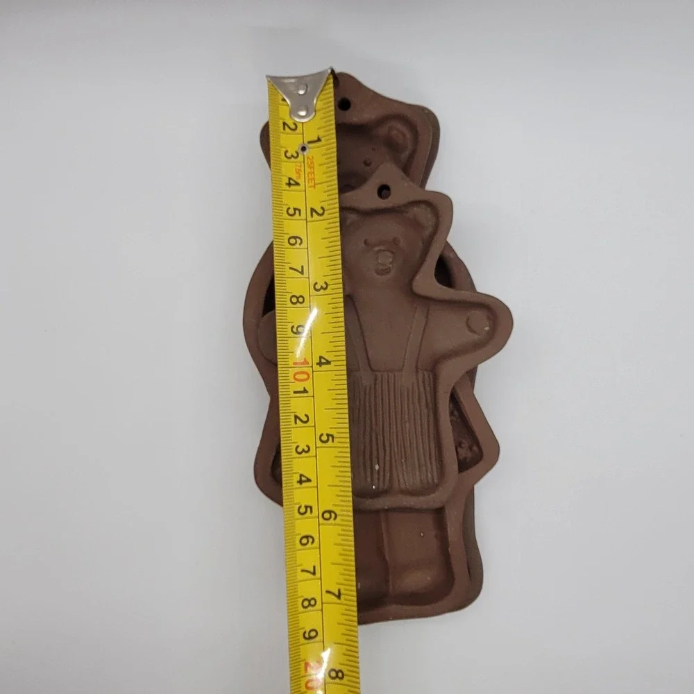 Hartstone New Country Gear Teddy Bear Cookie Mold Set Stoneware 3pc Vintage USA